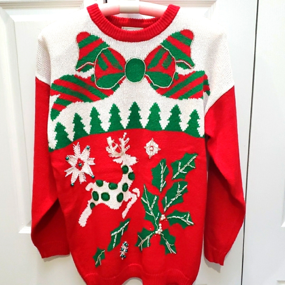 Festive Red and Green Holiday Sweater